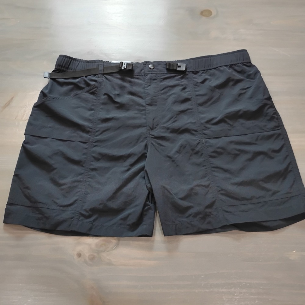 NWT Eddie Bauer Shorts Mens XXL Black Ripstop Tech UPF 50 Moisture Wicking Belt
